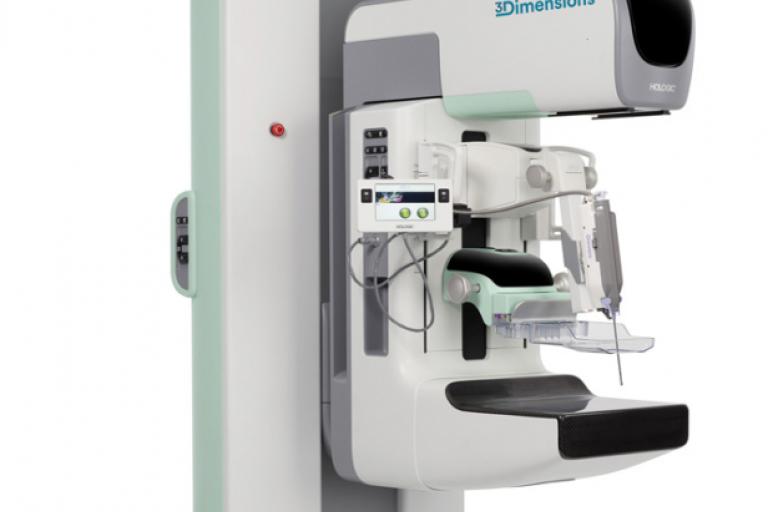 Mammography system on white background