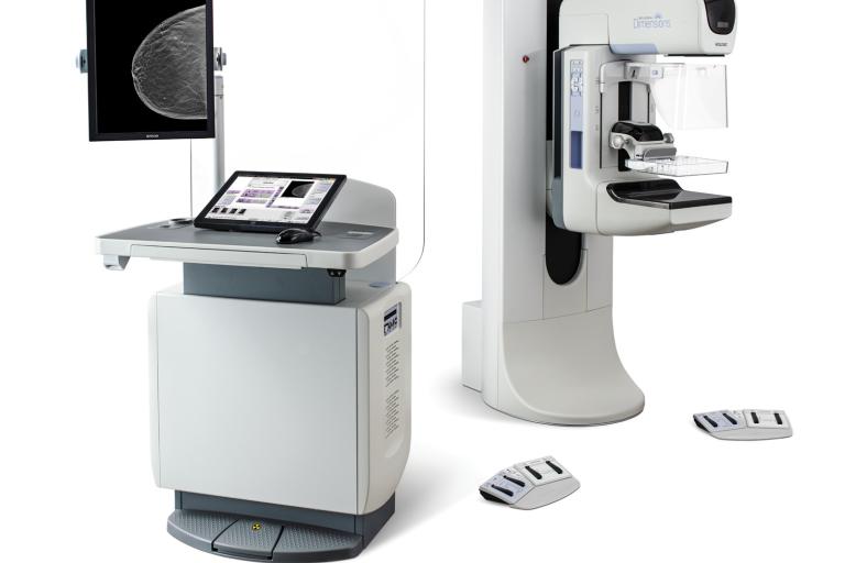 Mammography systems on white background