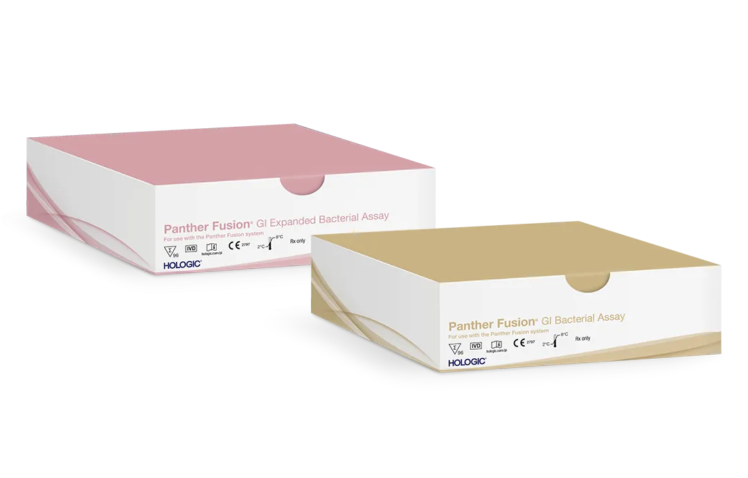 Two assay boxes on clear background