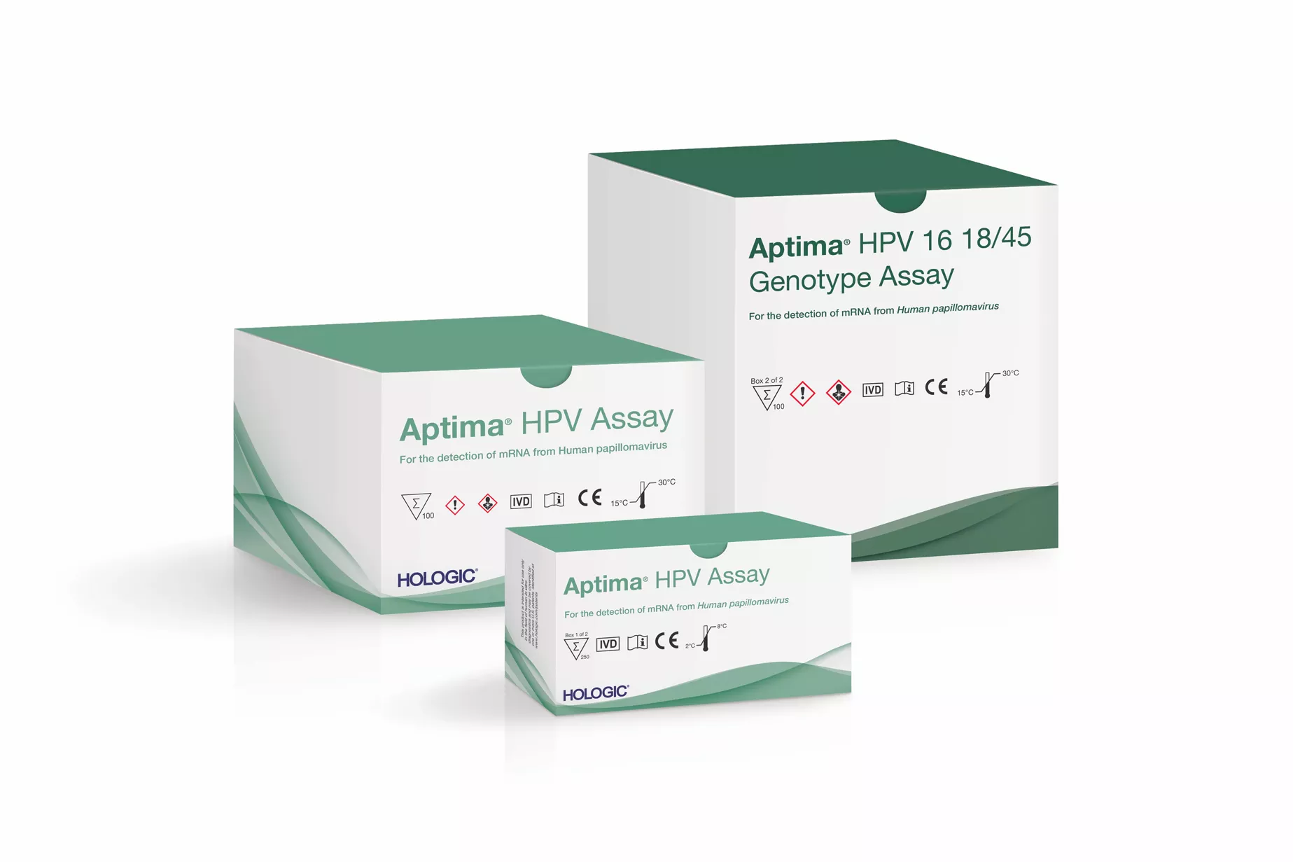 Aptima HPV assay boxes on white background