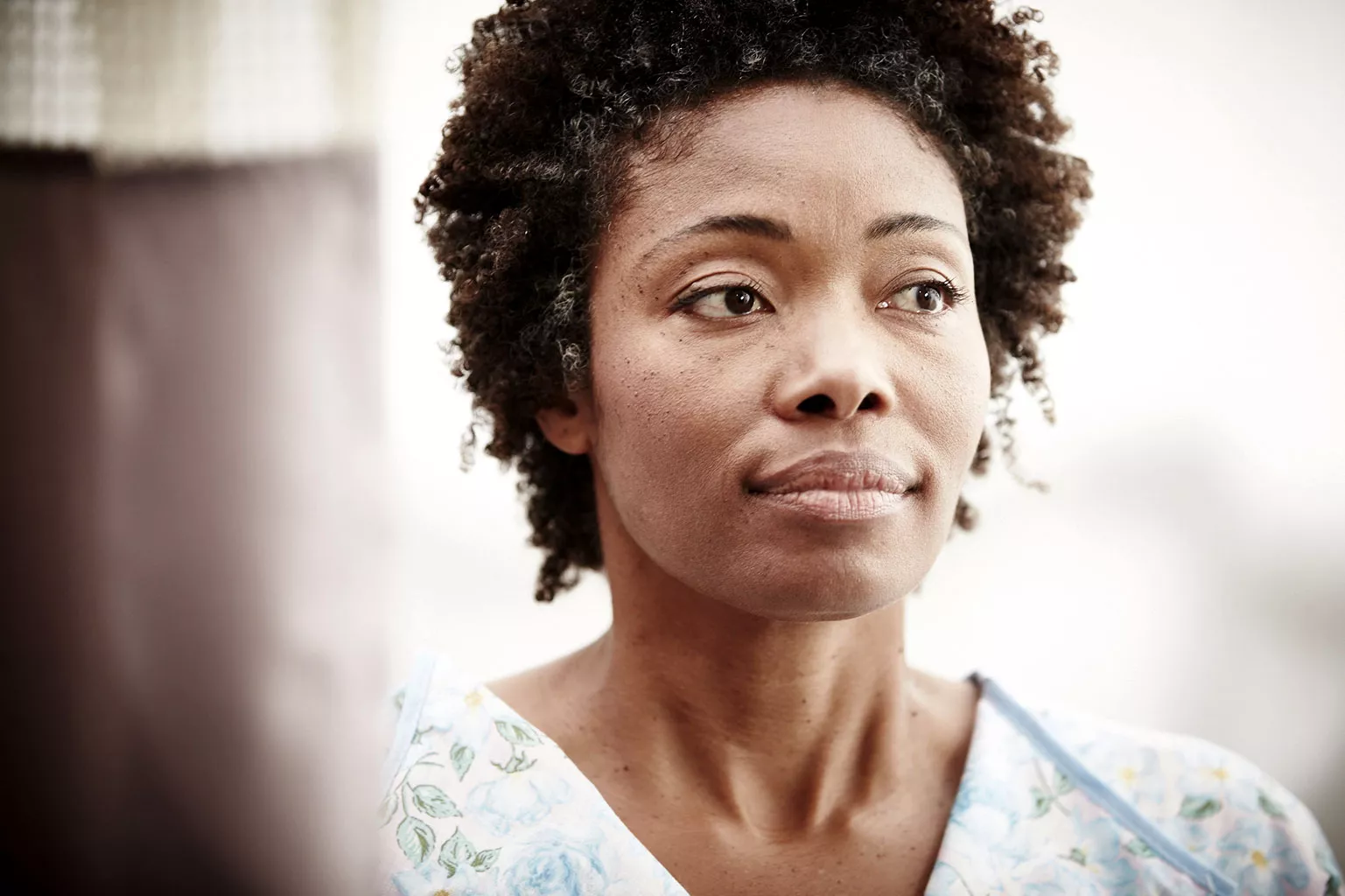 Close up of black female patient