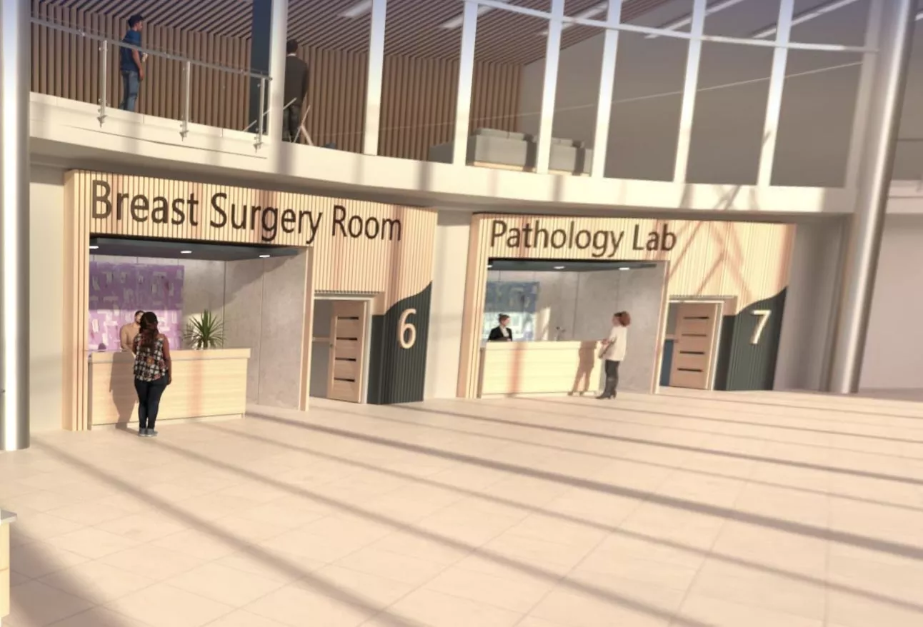 Image of virtual hospital interior showing medical suites