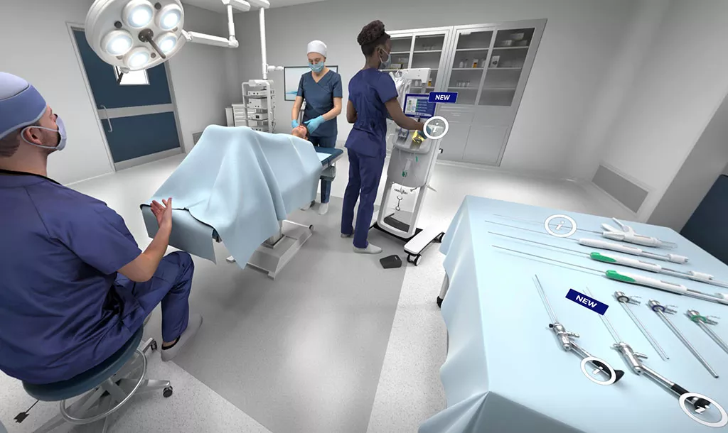 Image of perinatal suite in virtual medical facility