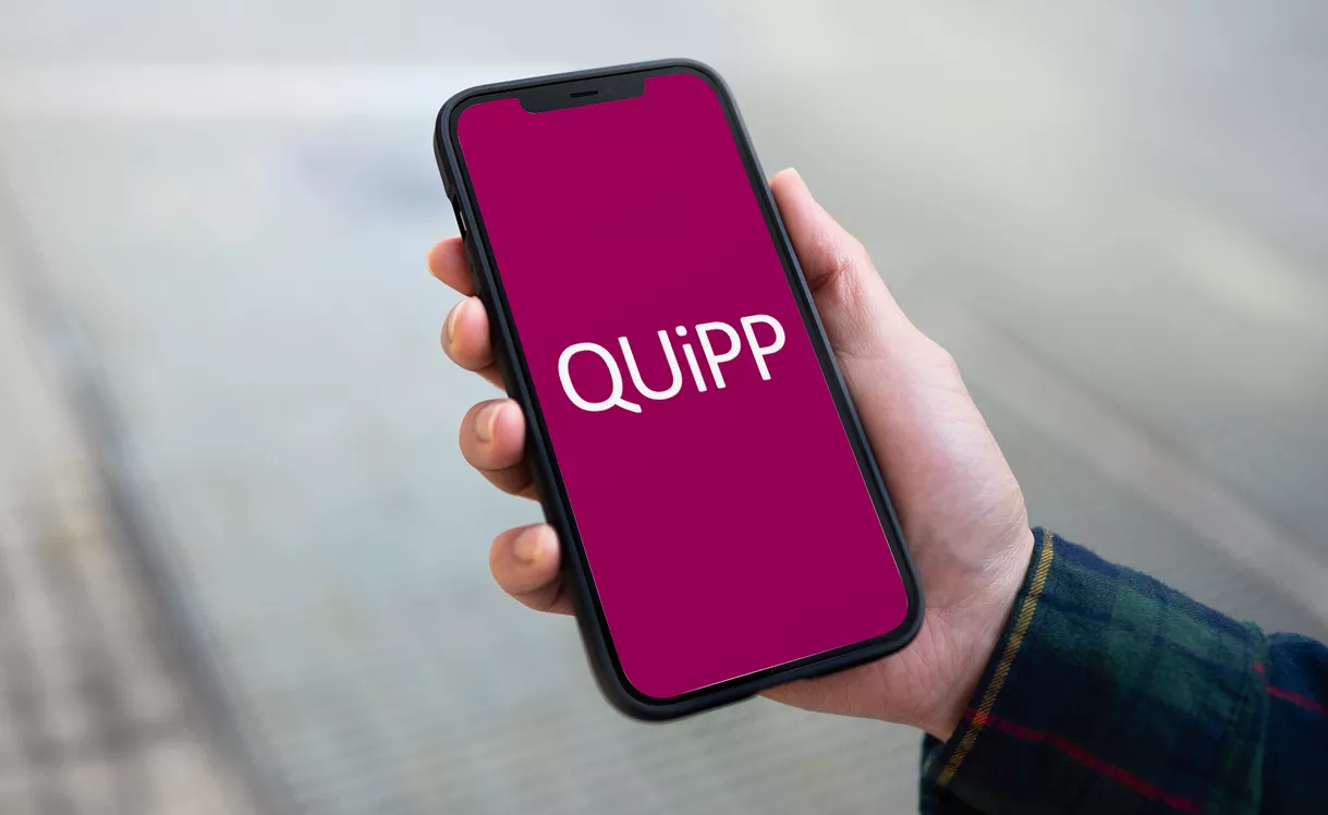 QUiPP logo on phone screen