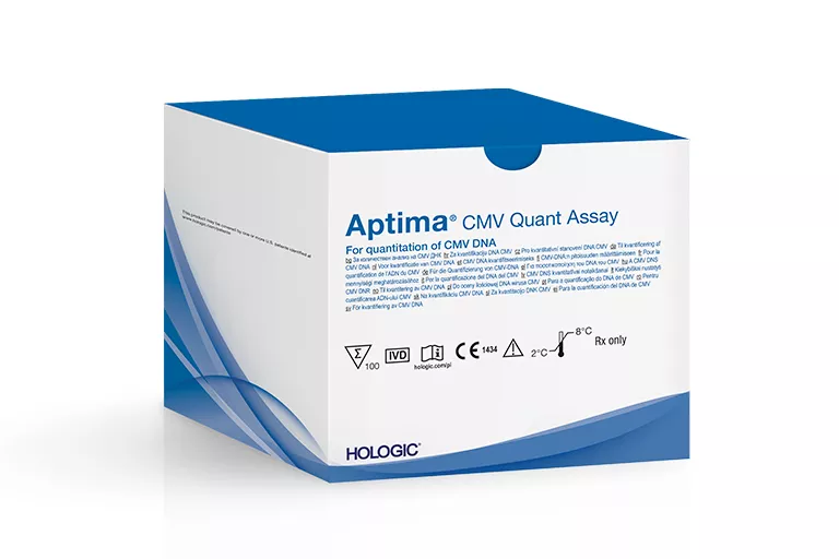 image of Aptima® CMV Quant Assay box on white background