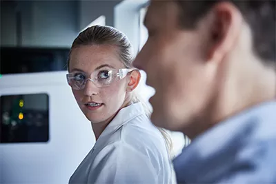 Image of woman and man in lab