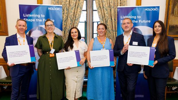 6 taskforce members are holding individual pledge boards at the launch event.