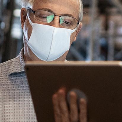 Person looking at iPad